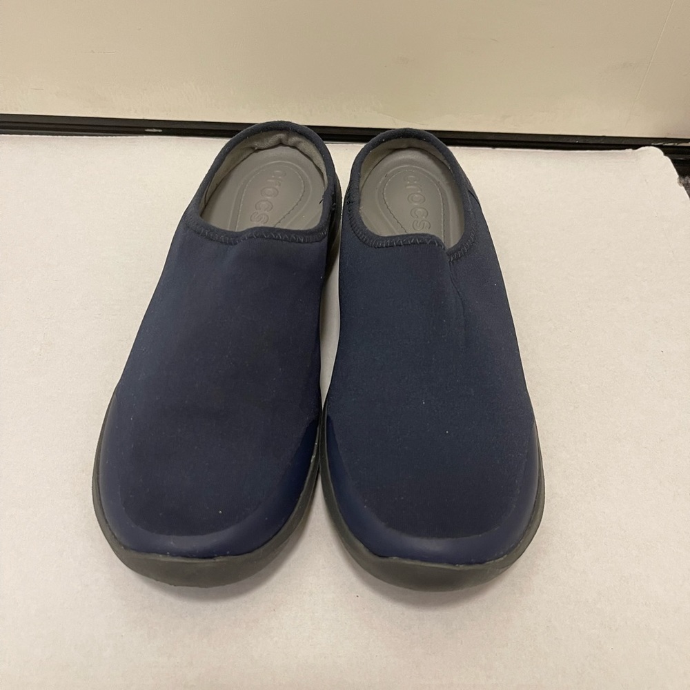 NEW CROCS Duet Busy Day Satya Mule Shoes Navy Blue